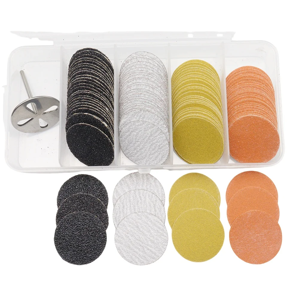 120개 25mm 샌딩 페이퍼 디스크(금속 네일 드릴 비트 포함) 풋 파일 드릴 비트, 80  120  180  240    네일 드릴 풋 파일용 그릿