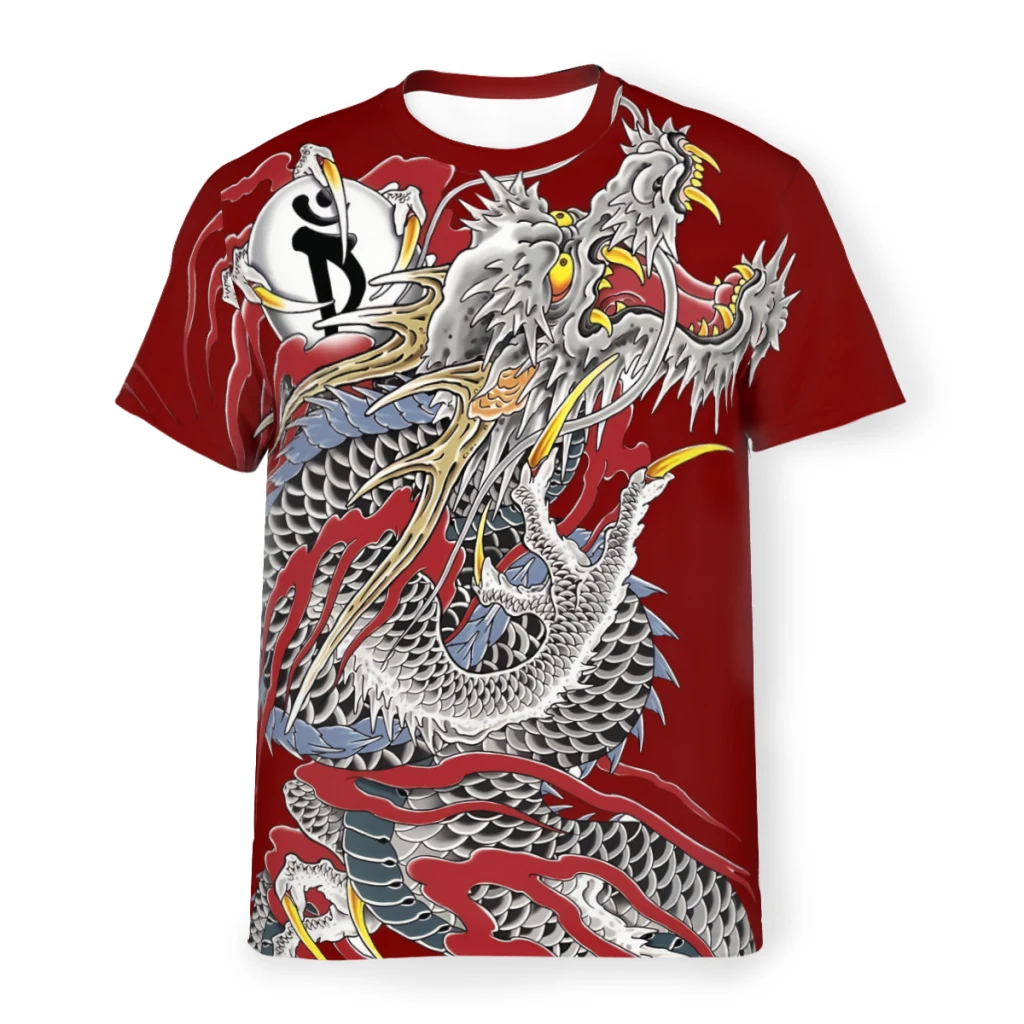 Dragon-Tattoo-Polyester-TShirts-Yakuza-Male-Graphic-Tops-Thin-T-Shirt-O ...