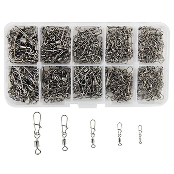 210 Pcs Rolling Swivel Fast-lock Snap Ball Bearing Fishing Connector Swivel Clasp Fishing Tool Accessories 2