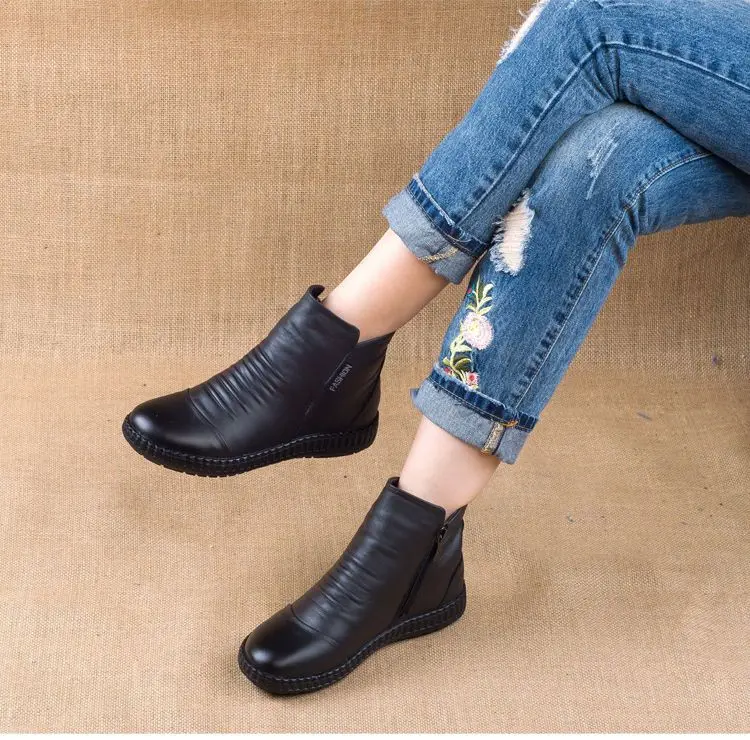 Lazada 2025 Lazada Winter Boots Genuine Leather Winter Boots Women