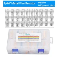 Metal Film Resistor Kit 1450pcs/box 145 Value  1 Ohm-1M Ohm, 1% 1/4W  Resistors Assorted Pack Kit Set (1Ω-1M) - Image 3