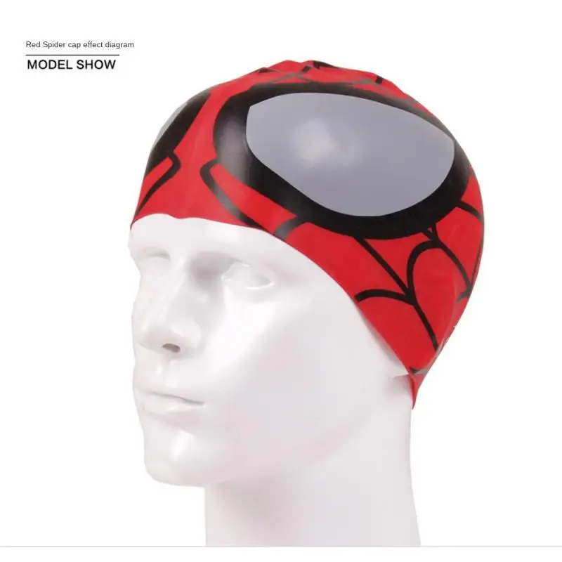 1 pcs Kids Swim Cap Comfortable Elastic Durable Silicone Swimming Cap Cute Cartoon Design For Girls And Boys Children Youths 2