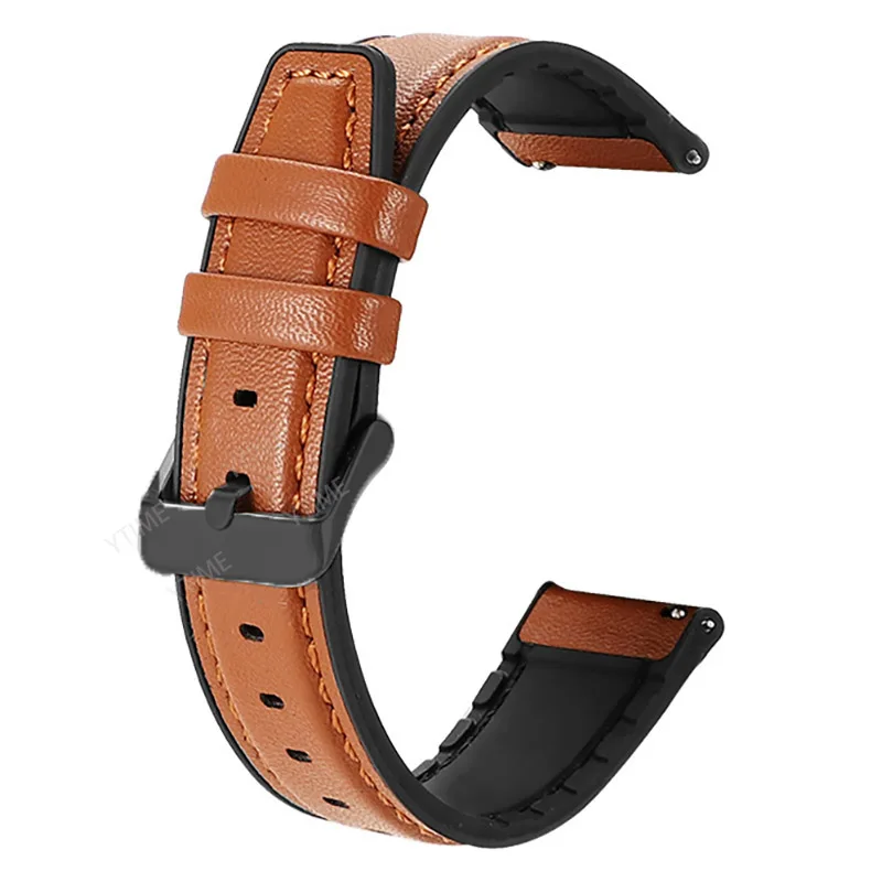 

For TicWatch Pro X/2021/GTX/GTH/E2 S2 Watchband Bracelet Silicone Leather Band For TicWatch Pro 3 Ultra GPS/LTE Smartwatch Strap