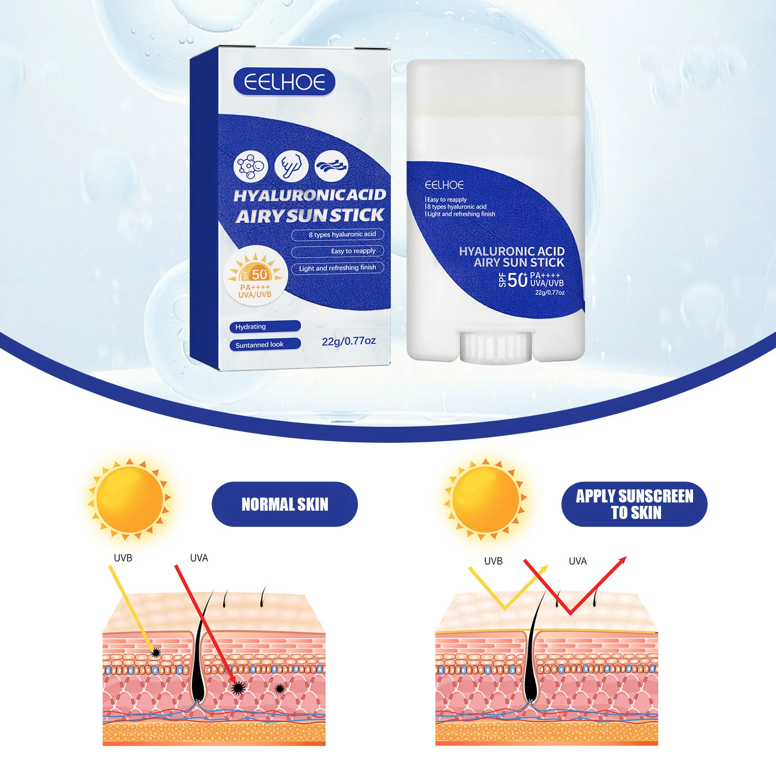 Protetor solar em bastão, creme protetor uv spf50, loção de isolamento em gel, anti-oxidante, protetor solar, à prova d'água, controle de óleo, clareamento, creme solar_voghion.com