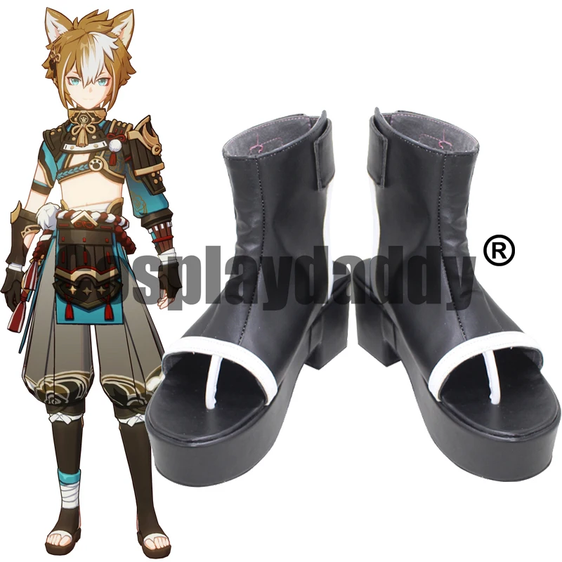 

Genshin Impact Inazuma Watatsumi Army Canine Warrior Gorou Panoply of a Hundred Hunts Cosplay Shoes Open Toe Ankle Boots X002
