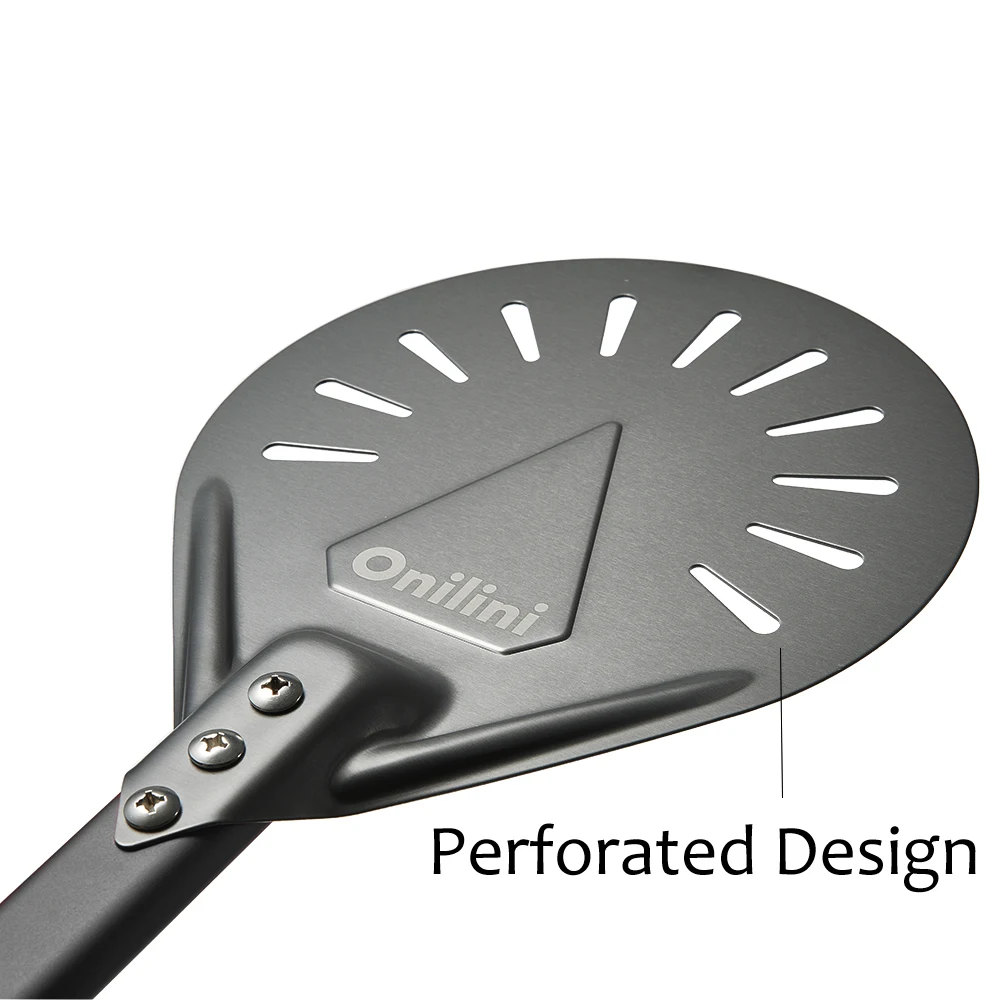 7/8/9/ inch Pizza Peel with Brush Hard Anodized Long Handle Commerical Pizza Oven Cleaning Brush Oven Accessories Onilini