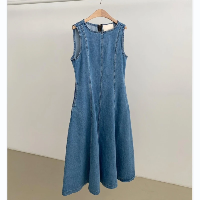 chinese dress ladies Chlo Girls Sleeveless Denim Zip Dress in Blue 4 Yrs