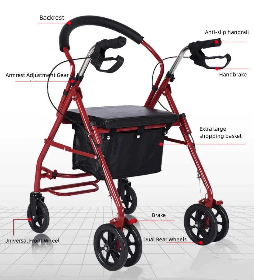 Walking aid for elderly people walking aid assisted car shopping cart Shopping supermarket car 5