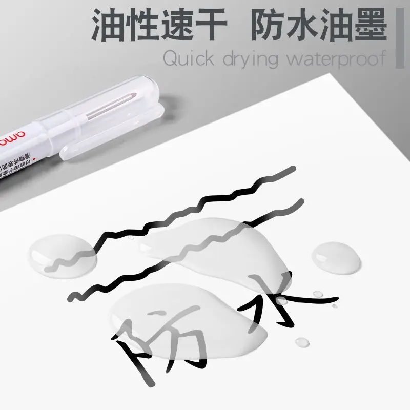 Black Extended Deep Hole Long Nib Head Marker 8pcs/Set for Metal Site Ceramic Tile,white marker pens,marker pens,permanent markers,markers pen,long nib markers