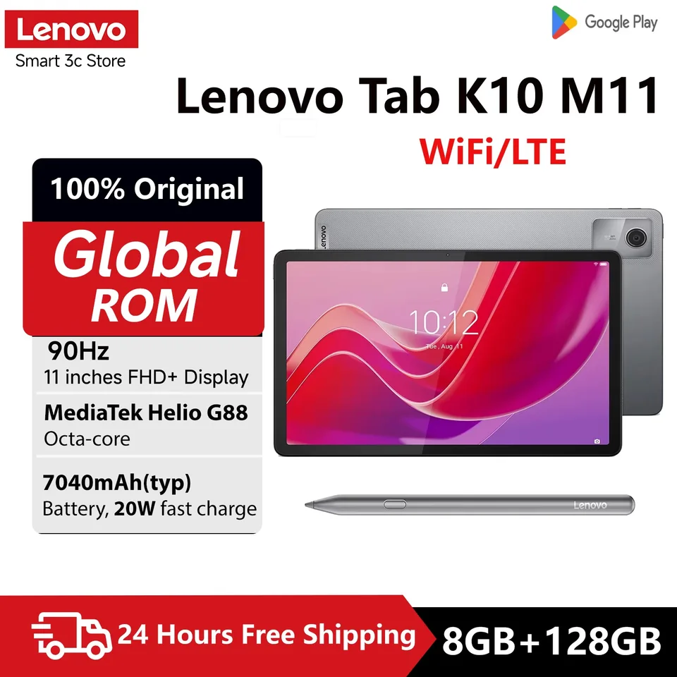 オリジナルLenovo Tab K10 M11 8GB RAM+5GB仮想メモリ 128GB ROM MTK