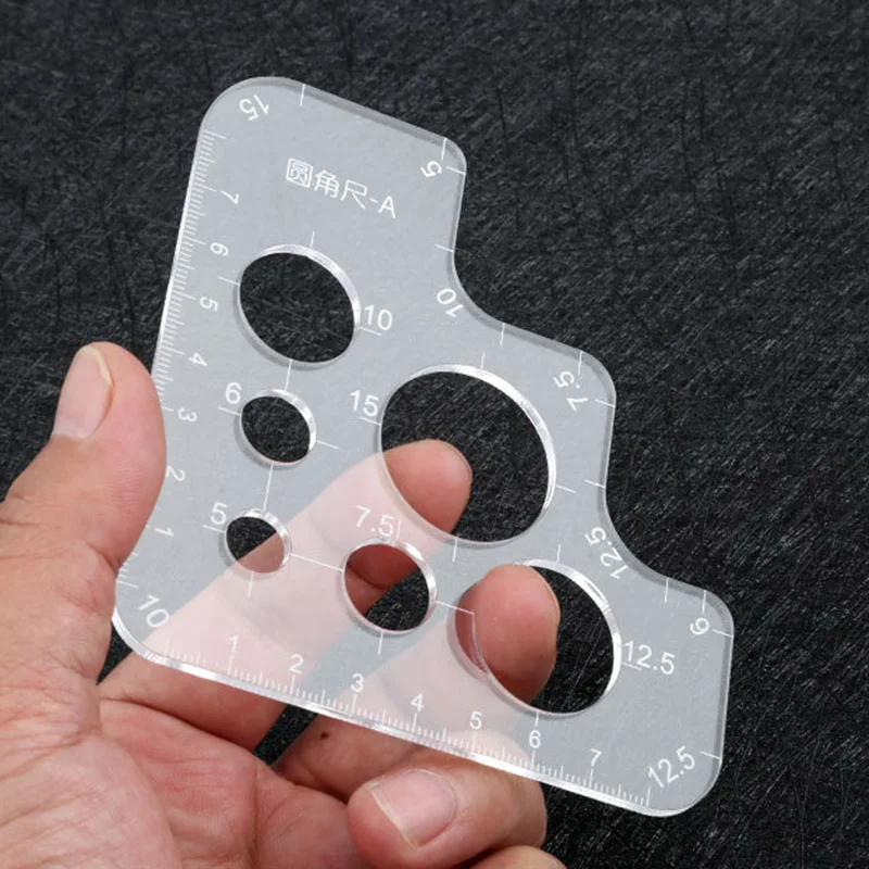 1Pcs DIY Handmade R Rules Rounded Corners Full Size Sewing Pattern Universal Leather Tool Acrylic Template