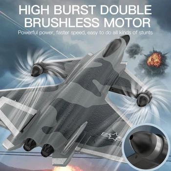 J20 RC Plane 2.4G 6CH KF700 Combat Aircraft With Brushless Motor One Key Acrobatic Fixed Wing Fighter Model For Boy Gift 1