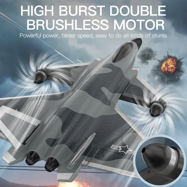 J20 RC Plane 2.4G 6CH KF700 Combat Aircraft With Brushless Motor One Key Acrobatic Fixed Wing Fighter Model For Boy Gift 1