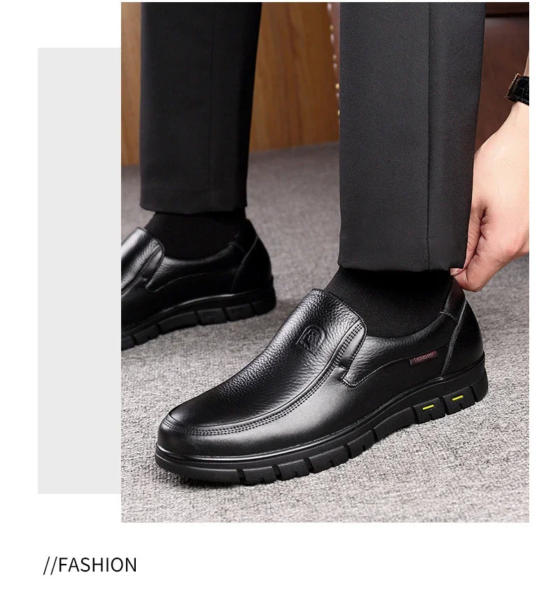 Genuine Leather Casual For Men Handmade Flat Platform Walking Shoes Outdoor Footwear Loafers Breathable Sneakers_vogvips.com