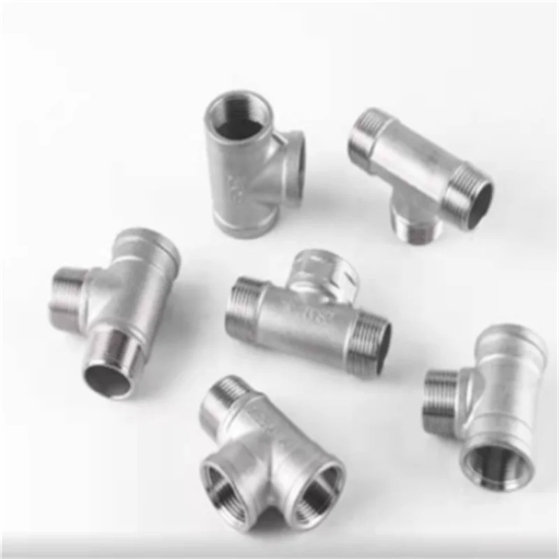 

DN8/DN15/DN25/DN32 male+male+Female Threaded 3 Way Tee T Pipe Fitting 1/4" 1/2" 3/4" 1" 1-1/4" BSP Threaded 304 Stainless Steel