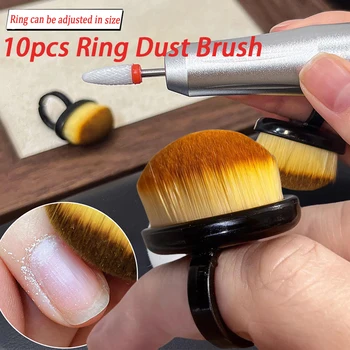 10/5/1Pcs Ring-shape Nail Dust Brush Adjustable Ring Nail Brush Powder Dust Cleaning Manicure Tool Portable Manicure Accessories