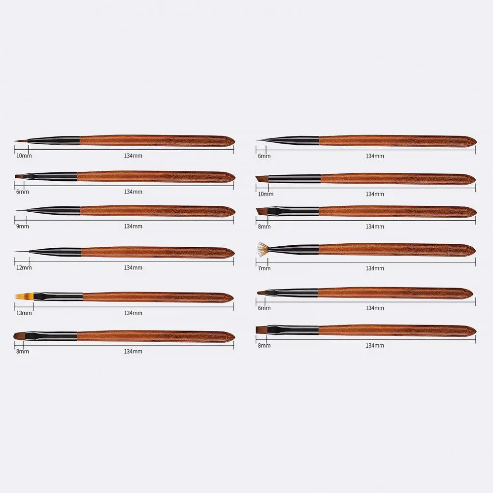 Anti-break Stripe Dotting Nail Art Brush DIY Sandalwood Pen Holder Nail Sweeping Drawing Pulling Line Pen Nail Salon Supply 6