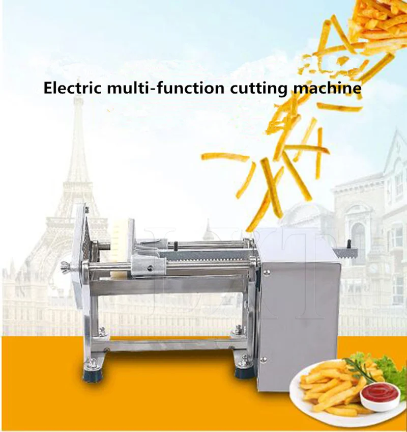 Description Picture 3 of itemElectric Potato French Fries Chips Cutter Slicer Stainless Steel Cut Vegetable Onion Carrots Machine 7MM 10MM 14MM
