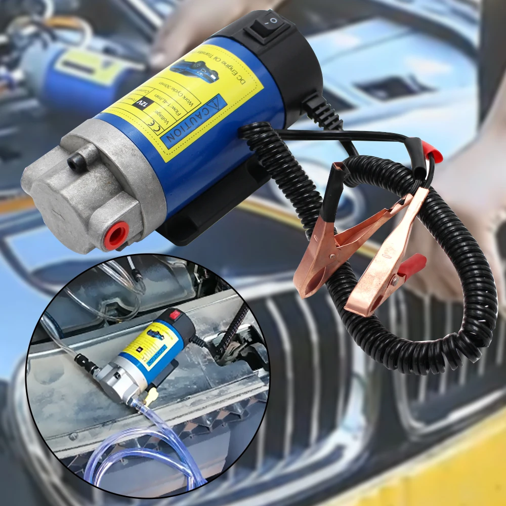  WZCUICAN - Extractor de cambio de aceite eléctrico para coche,  100 W, 12 V, 4 L, bomba de succión de combustible diésel, motor de sifón,  extractor de aceite (color: E azul