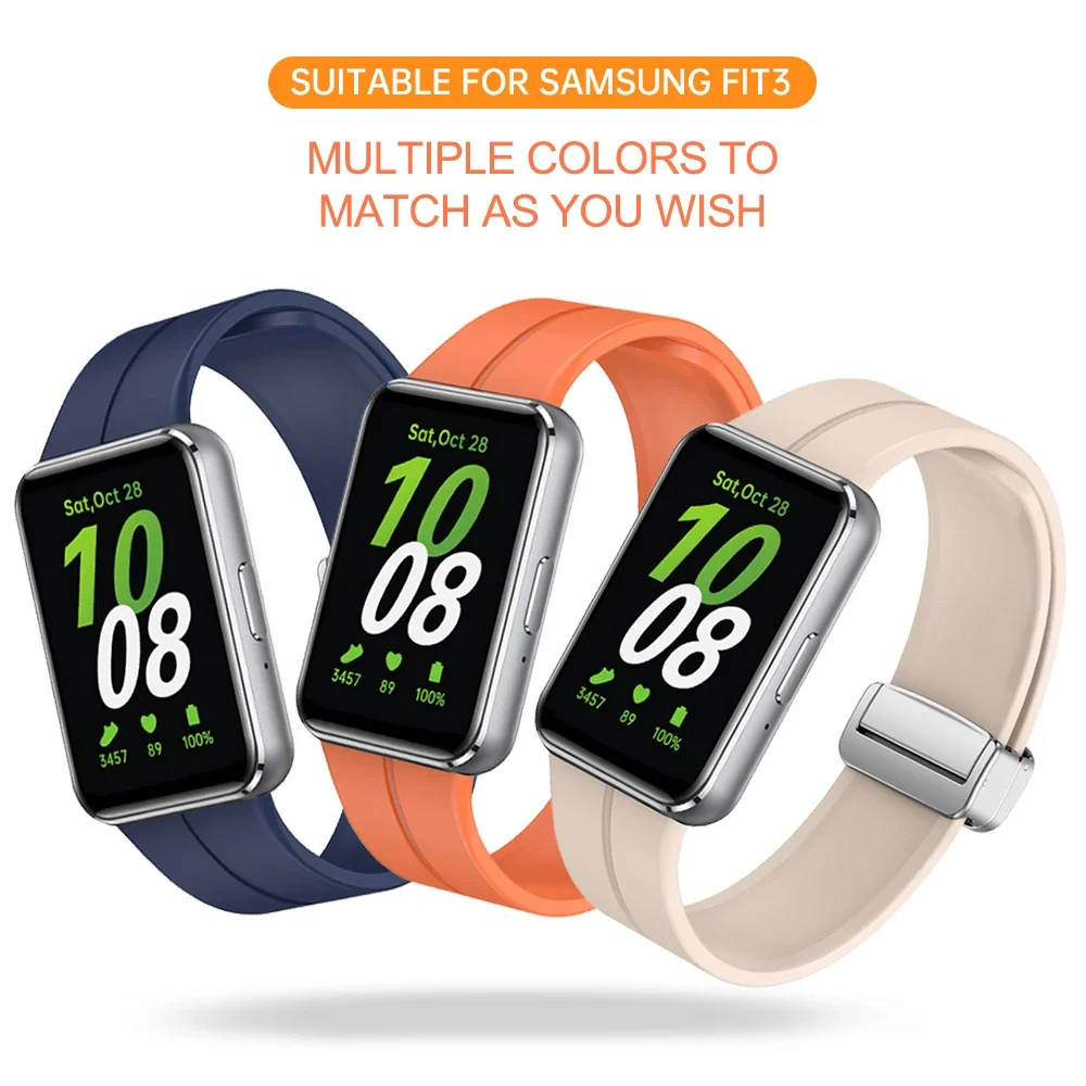 Magnetic Folding Clasp Silicone Sports Band - Adjustable Wristband Replacement Accessory