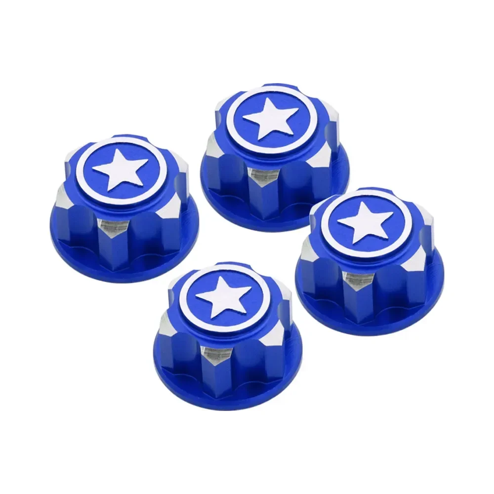 

007RC 4PCS RC Car Metal 17mm Hex Wheel Nuts Dustproof Anti-Skid Non-slip for 1/8 Traxxas X-Maxx Summit E-Revo RC Buggy Truck