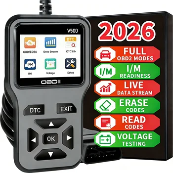 Ultimo Scanner Diagnostico OBD2 2026 - Lettore Completo di Codici Motore con Flusso Dati, Preparazione Input/Management, Test di Tensione