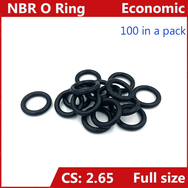 Nitrile Rubber O Ring CS 2.65mm Nitrile Rubber Sealing O Ring NBR O-Ring Oil Seal Water Seal Gasket Washer 100Pcs ID 3mm-30mm