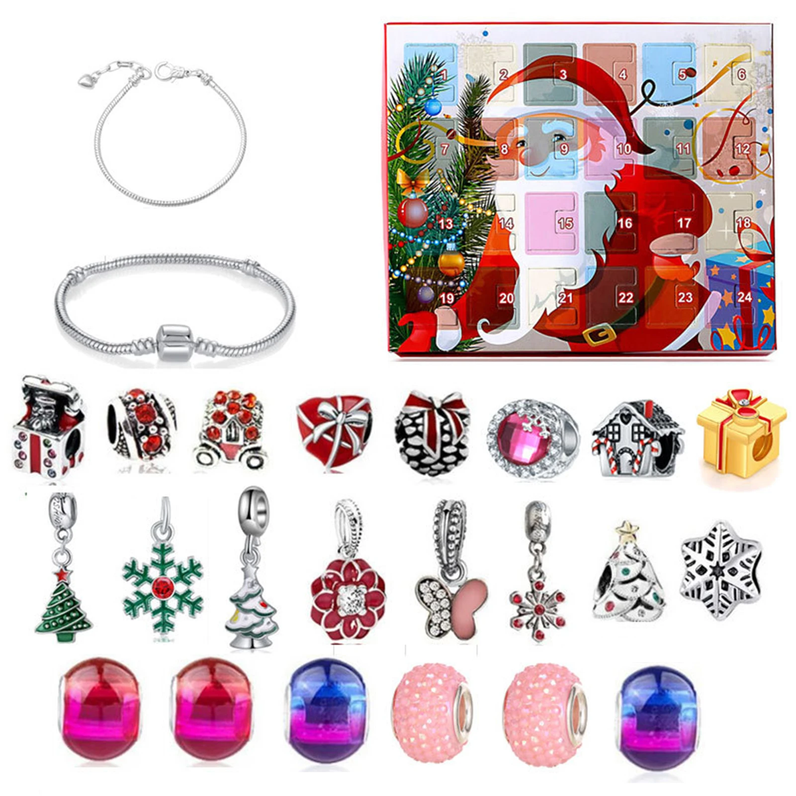 2023 Christmas Advent Bracelet Set 24 Days Christmas Ornaments Countdown Calendar Gift Box For Women Girls - Aliexpress