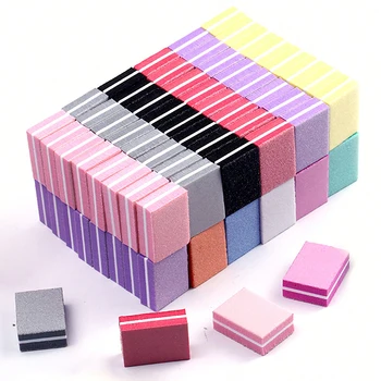 50Pcs Professional Mini Nails Art buffer File 100/180 Sandpaper Manicure Tips Care File Sanding Polishing Accessories Tools 2