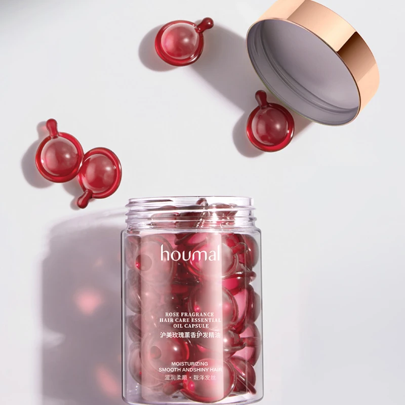 Hair Vitamin Capsule Rose Essential Oil Capsules Supple Dry Hair Keratin Plant Complex Oil Dry Damaged Hair Repair Female Care Products