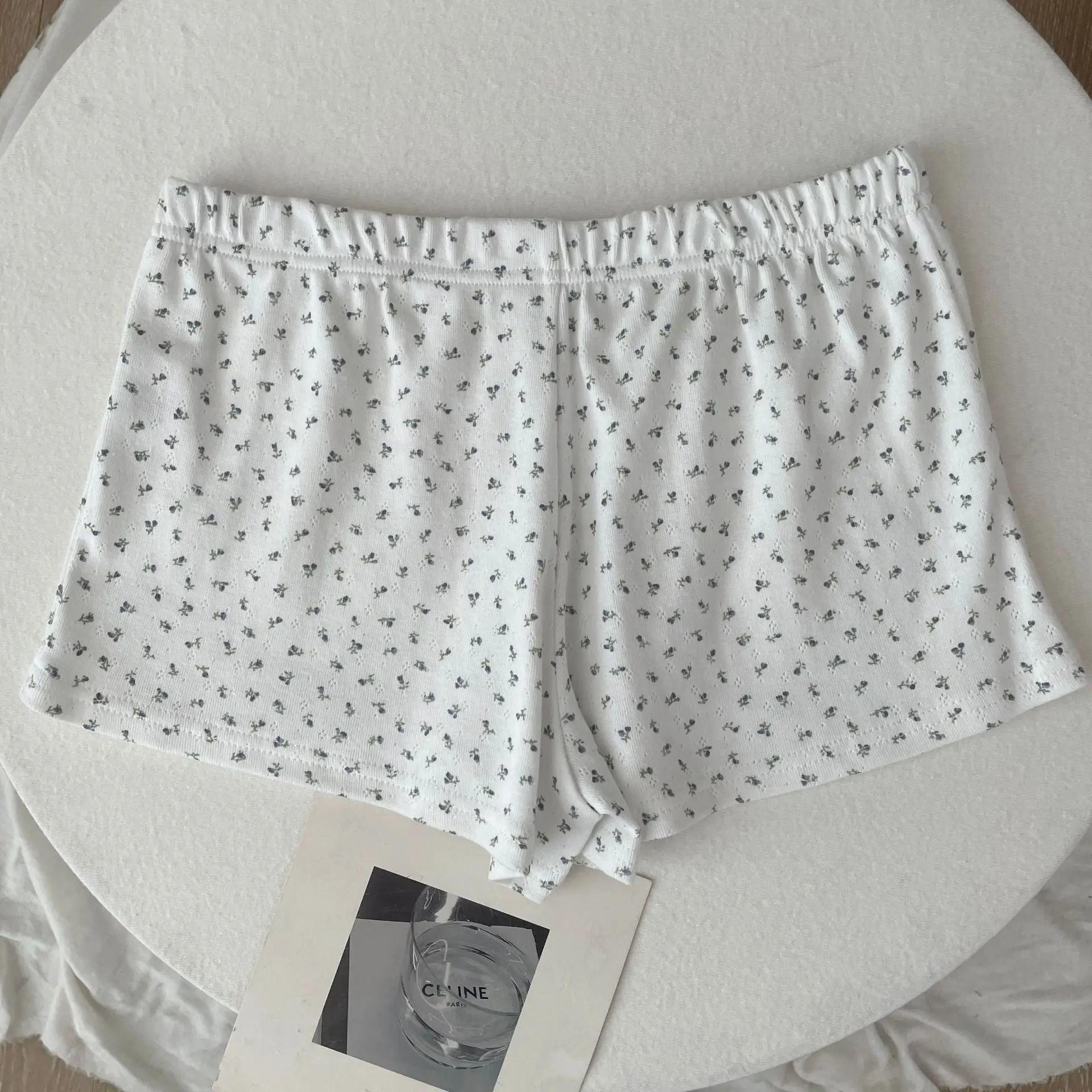 Purple floral shorts