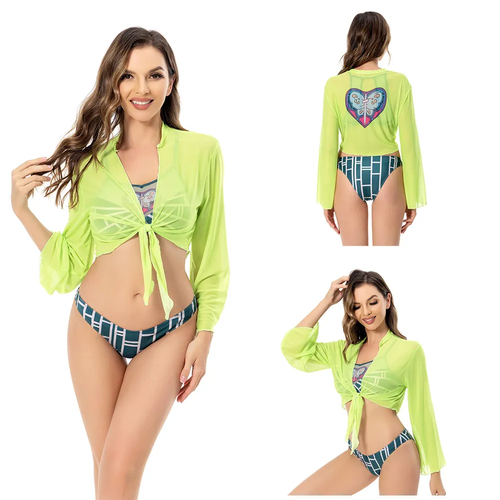 

Adult Women JoJo’s Bizarre Adventure STONE OCEAN Jolyne Cujoh Cosplay Costume Swimsuit Cloak Outfits Halloween Carnival Suit