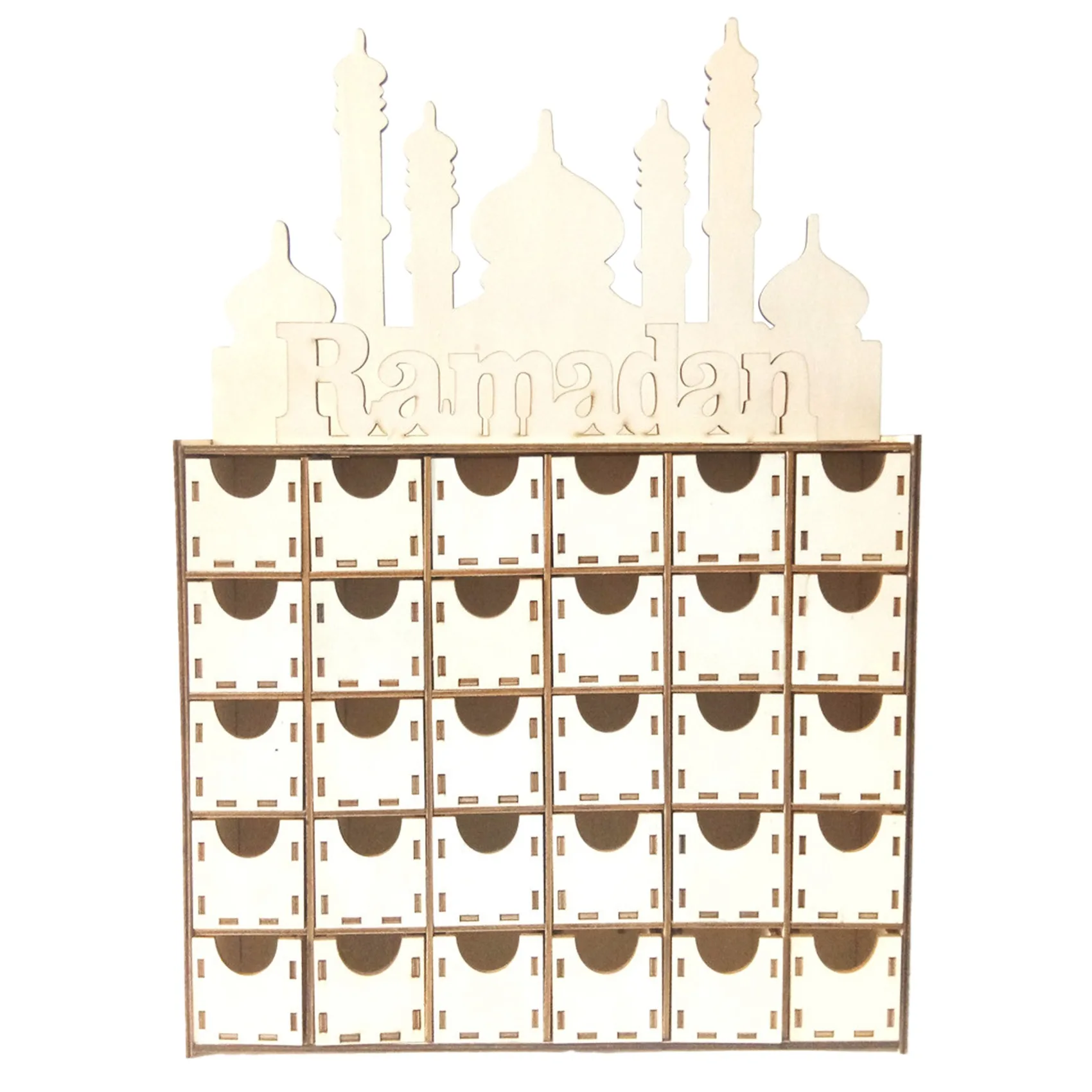 

Eid Mubarak календарь с обратным отсчетом DIY деревянная искусственная деревянная маленькая Подарочная коробка для конфет для украшения дома