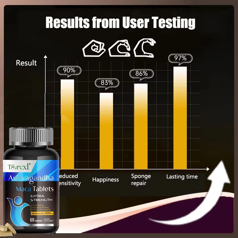 Male Enhancing Supplement Ashwagandha Maca Tablets Energy and Endurance Support Booster for Men