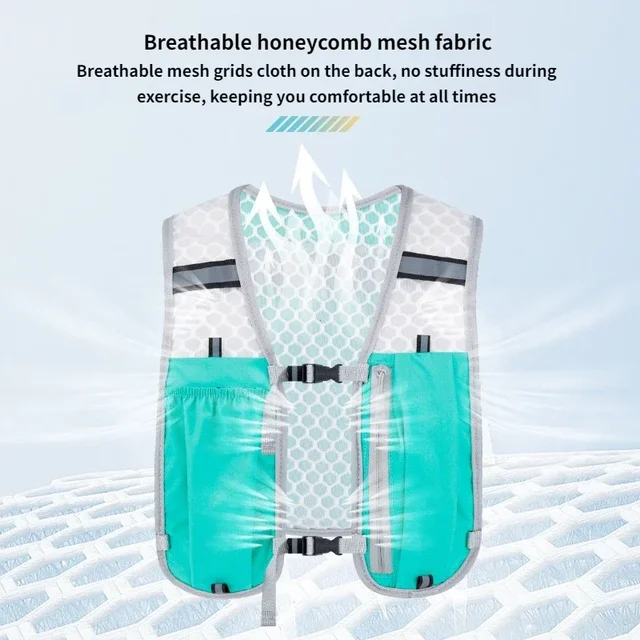 Running Water Bottle Storage Vest Lightweight Running Vest Reflective Hydration Water Chest Pack With Phone Holder Cycling Vest 4
