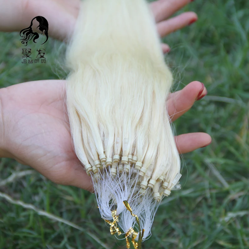1g/Strand Micro Loop Human Hair Extensions Healthy End Micro Link Ring 100pcs Keratin Capsule Straight Natural Hair