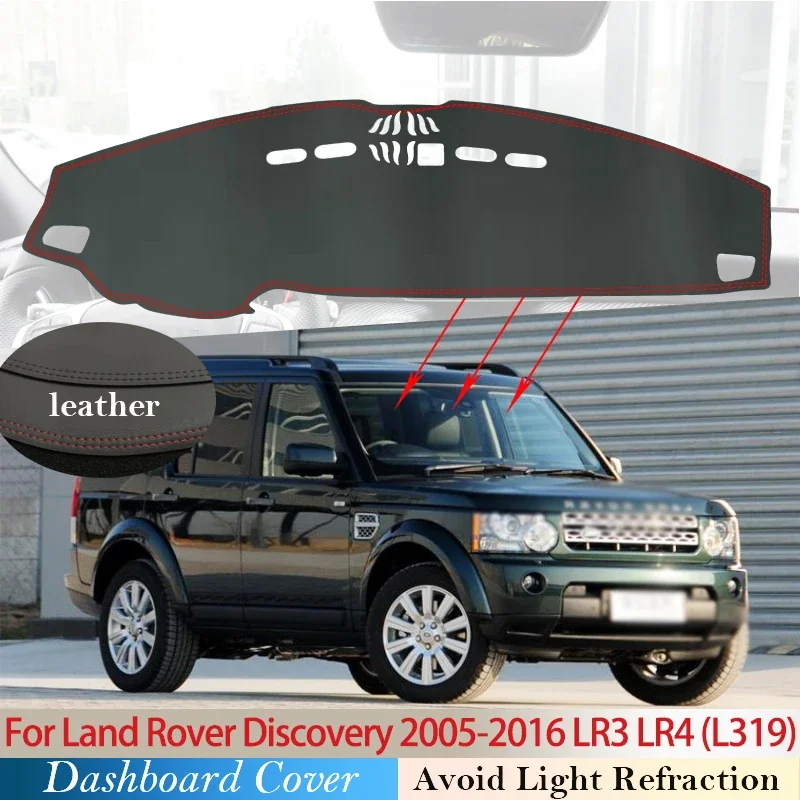 

Из искусственной кожи для Land Rover Discovery 3 4 2005 - 2016 LR3 LR4 Противоскользящий коврик для приборной панели, накладка, солнцезащитный козырек, аксессуары для приборной панели