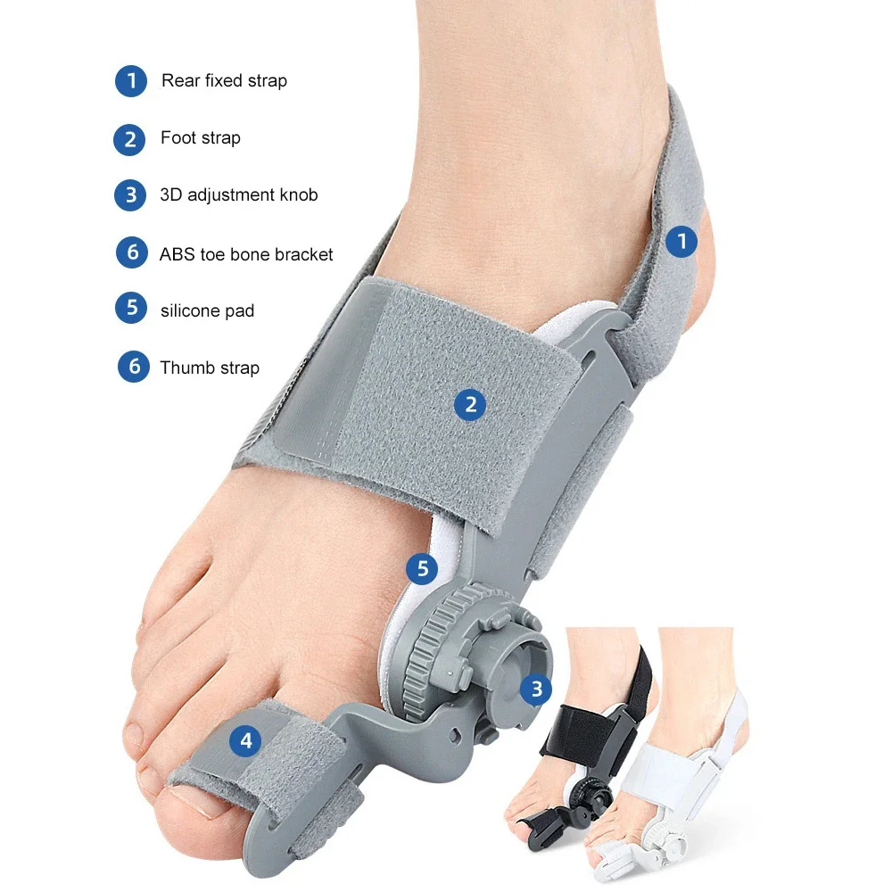Unisex Bunion Corrector Foot Hallux Valgus Braces Rotatable Toe Separator Straightener Adjustable Pedicure Finger Toe Corrector