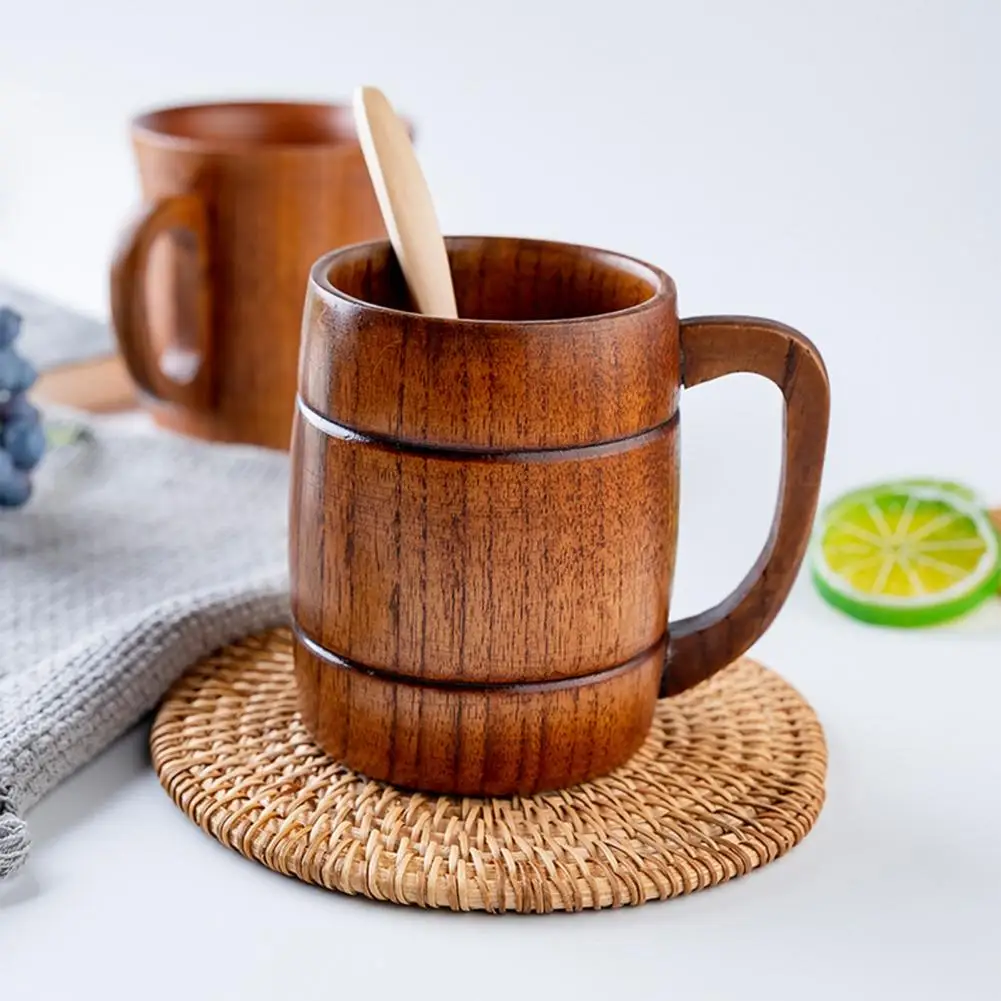 Wooden Cups Handmade Natural Spruce Drinking Wood Cups Beer Coffee Mugs  Milk Water Teacup Kitchen Bar