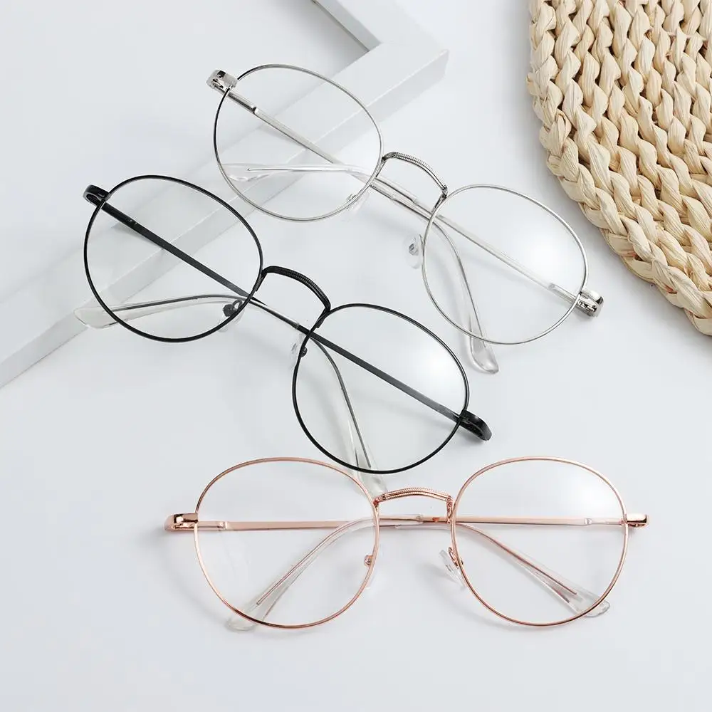 Frauen Männer Metall Vision Care Übergroße Brillen Rahmen Optische Gläser Runde Brille Brillen – Detail 11