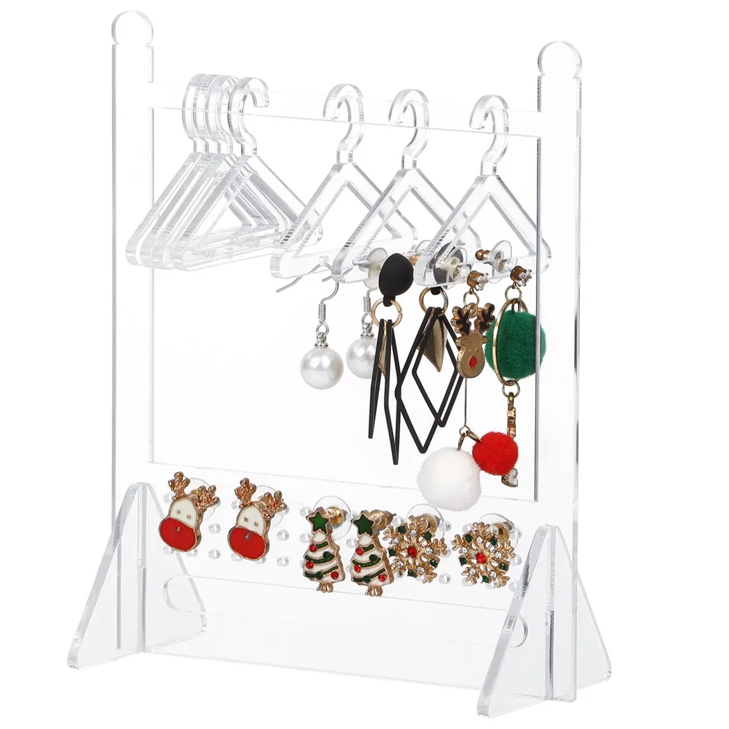 CIATBYYJ Acrylic Earring Holder - 2 Sets, Clear Hanging Display Stand For Studs, Hoops & Necklaces, 2.3x6 Inch - View #8
