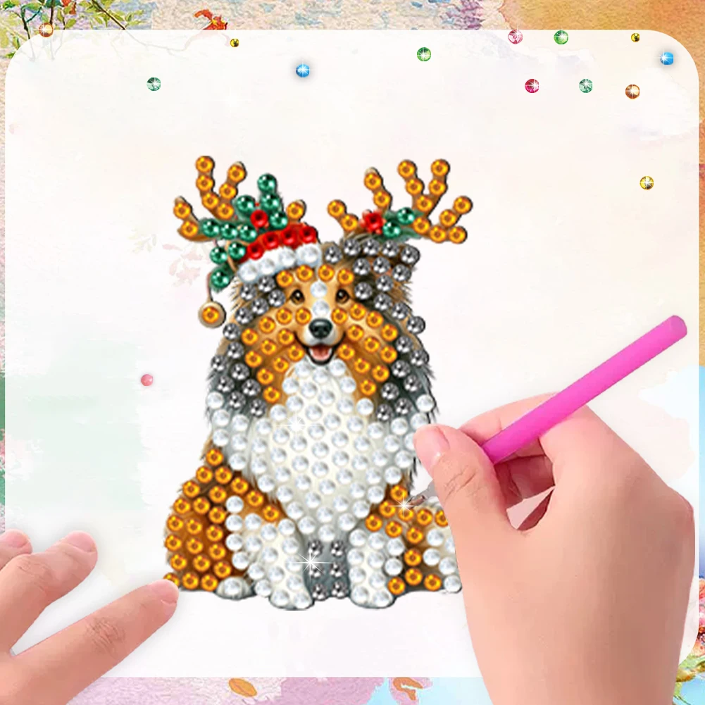 6Pcs Christmas Fridge Magnets Diamond Art Diamond Painting Kits Diamond Painting Magnets for Home Decor DIY Art Crafts