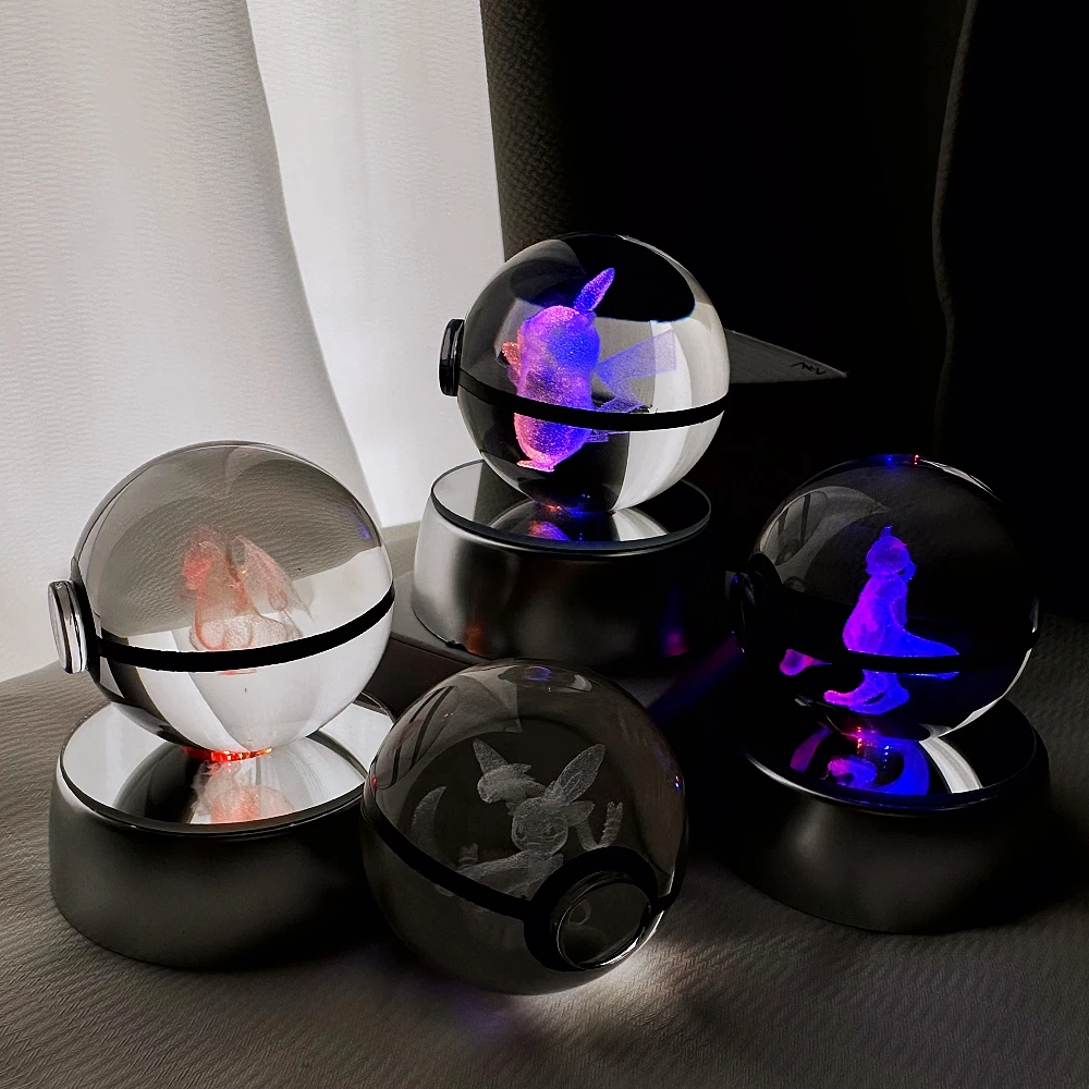 

3D Хрустальный шар, аниме, искусственная фигурка, гравировка, Хрустальный шарнир, модель с искусственной основой, детский подарок, Аниме подарок