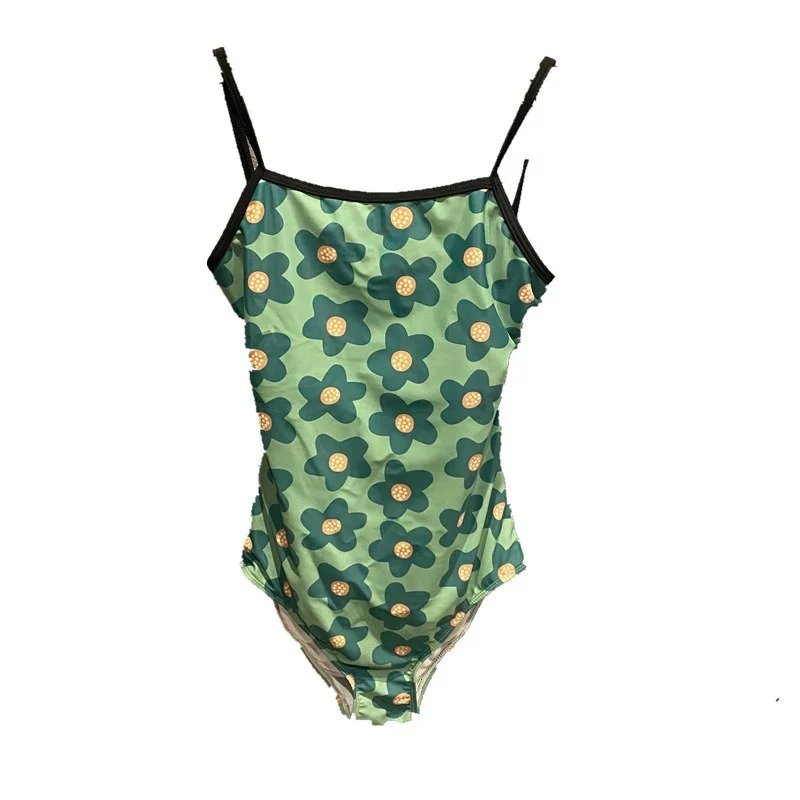 

2022 ins wind floral one-piece swimsuit women Japanese and Korean girls retro backless sexy hot spring swimsuit women
