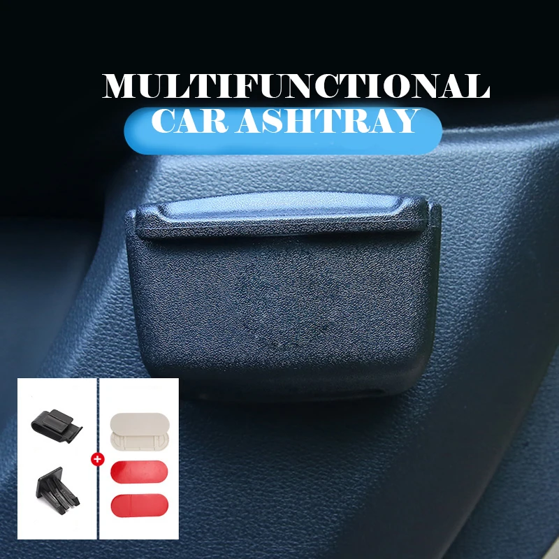 Car ashtray Universal Car Ashtray With Led Lights Smokeless Portable Ash Tray With Cover