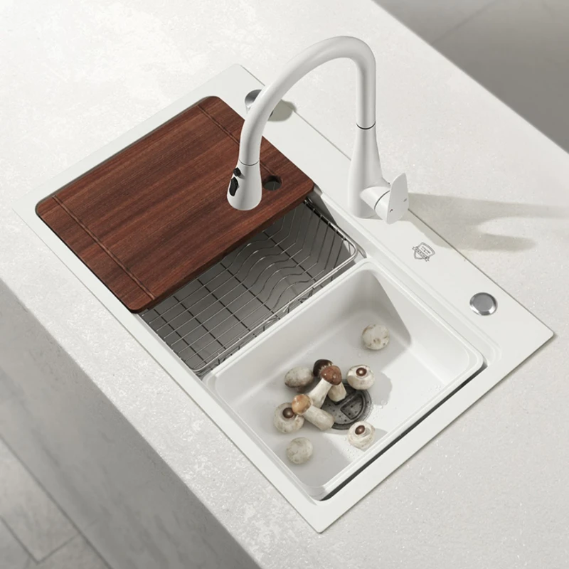 

White Vegetable washing basin 304 stainless steel Sink Large single sink Household Nano Kitchen Dishwashing