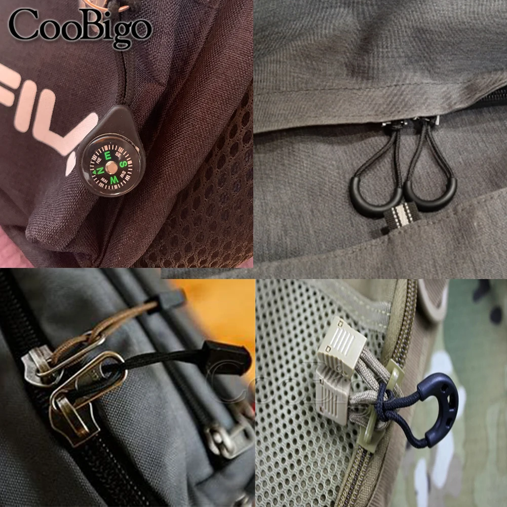 Zipper Pull Puller Fixer Zip Cord End Strap Lariat For Tactical Backpack Garment Apparel Bag DIY Head Rope Accessories CooBigo zipper clip