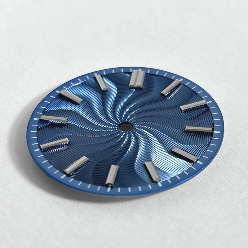 Guilloche Ice Blue Smoky Purple Watch Dial - 28.5mm No Lume, No Date or 6 O'Clock Date