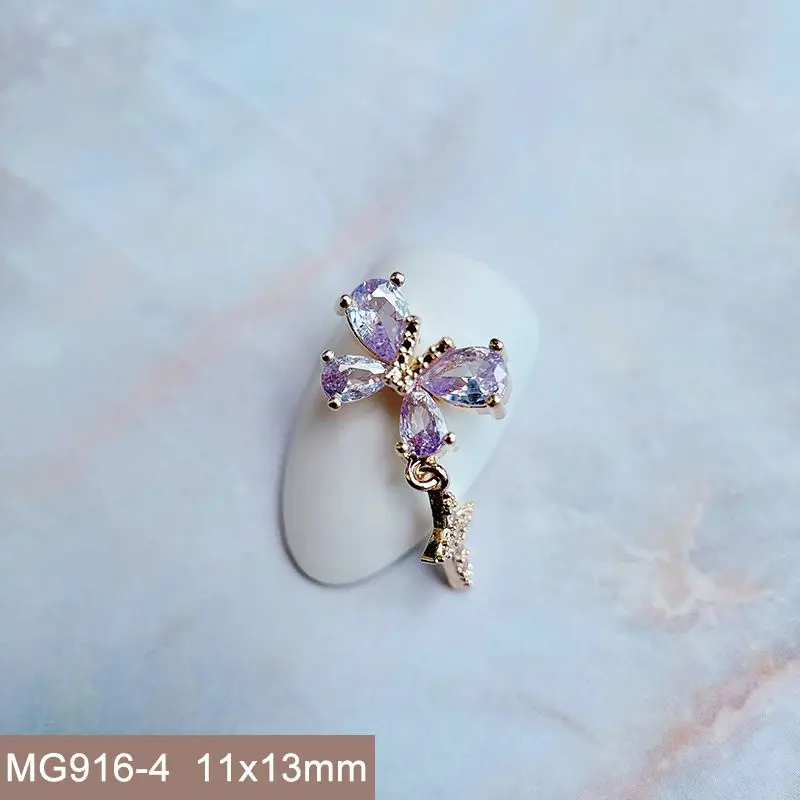 10 stücke Luxus Spitze Schmetterling Anhänger Zirkon Kristalle Metall Nägel Schmuck Dekorationen Nail Art Zubehör Charms Teile Lieferungen – Detail 14