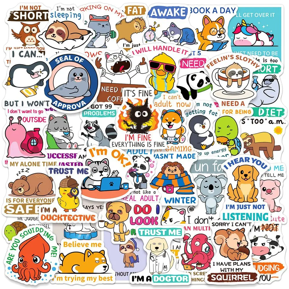 200Pcs Waterproof Funny Quote Stickers Pack - Cool Accessories for Water Bottles, Phones, Laptops, and Cars